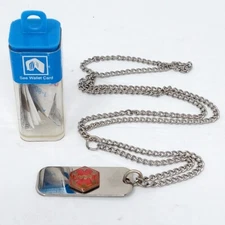 Vintage Engraved Heart Patient Medical Dog Tag Chain Necklace