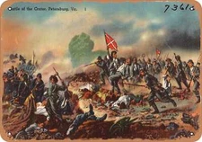 METAL SIGN - Virginia Postcard - Battle of the Crater, Petersburg, Va.