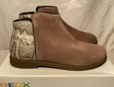 Geox Mädchen Stiefeletten Shawntel taupe Wildleder Reißverschluss UK 1 EU 33