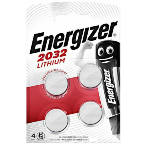 Pile CR2032 Energizer lot de 4 piles bouton lithium 3V BR2032 DL2032 ECR2032 - Photo 1/5