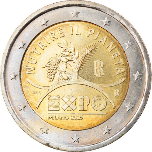 [#799718] Italie, 2 Euro, Nutrire il pianeta, 2015, SUP, Bi-Metallic, KM:New - Afbeelding 1 van 2