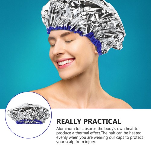 2 Pieces Constant Temperature Hair Mask Cap Baby Heat Conditioning - Foto 3 di 12
