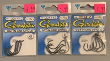 3 Packs Gamakatsu Octopus In-Line Circle Hooks 2/0 221412