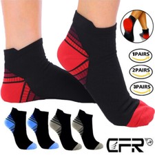 Sports Copper Plantar Fasciitis Compression Foot Arch Support Pain Relief Socks