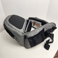 Tushbaby Hip Seat Baby Carrier Gray Black Belt Pockets 4-36 Months