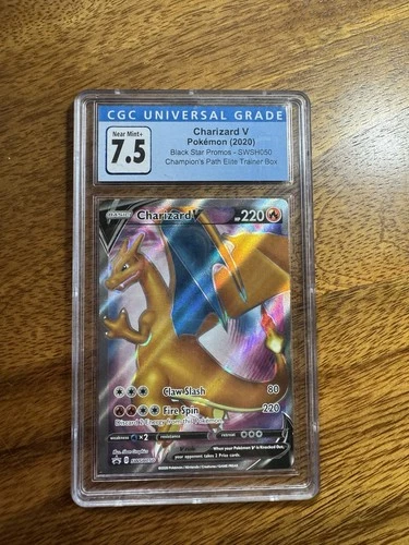 Pokémon TCG Charizard V SWSH Black Star Promo SWSH050 Holo Promo CGC 7 .5