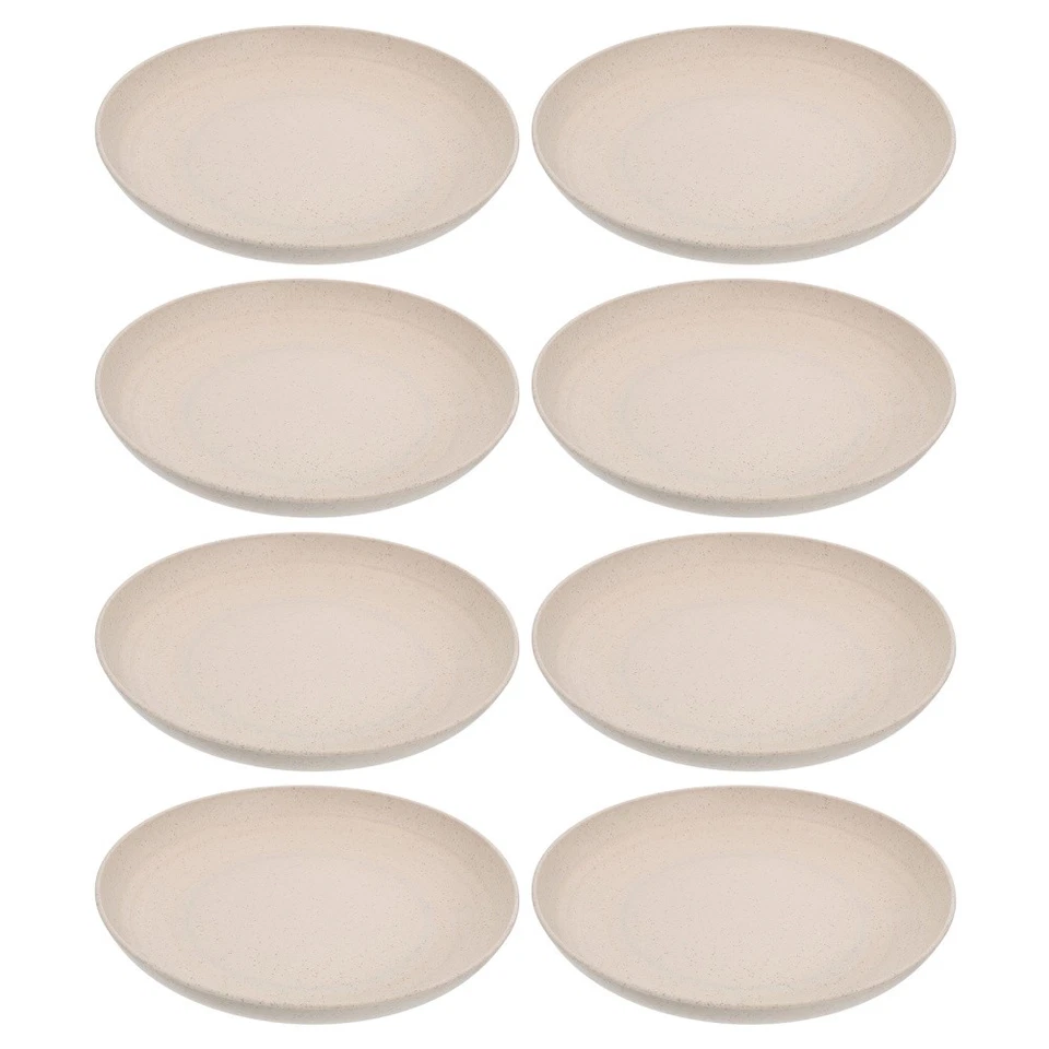 8-teilige Teller aus Weizenstroh: Unzerbrechliches Esstablett, - Bild 2 von 4