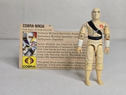 Cobra Storm Shadow Figure 1984 Hasbro Vintage with Original File Card Ninja