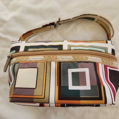 LeSportsac Handbag Pouch Small Logo Nylon Beige Women's USED FROM JAPAN