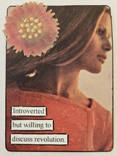 Mixed Media Collage Art Card ACEO ATC Snarky Women Introverted Revolution