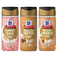 McCormick Finishing Sugar - English Toffee, Candy Cane, Spiced Orange 3-Pack