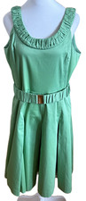 Calvin Klein Women's 12P Fit and Flare Sleeveless Green Dress NWT