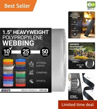 Durable 1.5-Inch Polypropylene Webbing - Ideal for DIY Gear Repair & Outdoor Use