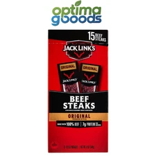 Jack Link’s Original Beef Steak Tender Style 15 Pack | High Protein Snack.
