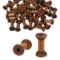 "Holzleere Spulen 1,6\" X 0,9\", 40 StüCk Unvollendete Holz-NäHfadenspule, Braun"