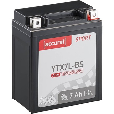 Motorradbatterie YTX7L-BS AGM 12V 7Ah Roller Batterie Motorrad Moped Mofa 6Ah