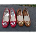 MICHAEL KORS Fulton Slip on Flats Bundle Sz 7M Moccasins Scarlet Red Brown
