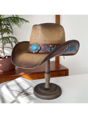 Retro Rodeo Men and Women Wild Cowboy Unisex Western Cowboy Hat Amazon.com: Women Men Vintage Western Cowboy Hats - PU  main image 4