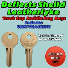 2 Deflecta Shield Truck Cap LeatherLyke saddle bag keys cut to code J201-J300