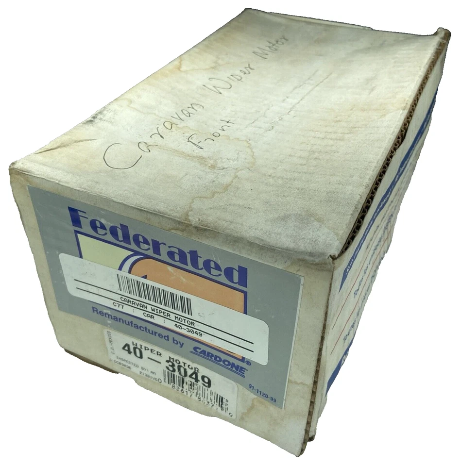 Remanufactured Federated Cardone Windshield Wiper Motor  40-3049 Reman In Box - Imagem 2 de 4