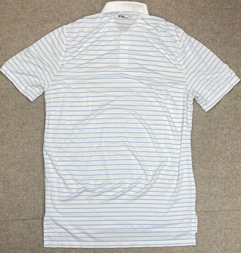 RLX Ralph Lauren Men's Striped Button Up Short Sleeve Golf Polo Shirt Size M - Picture 11 of 12