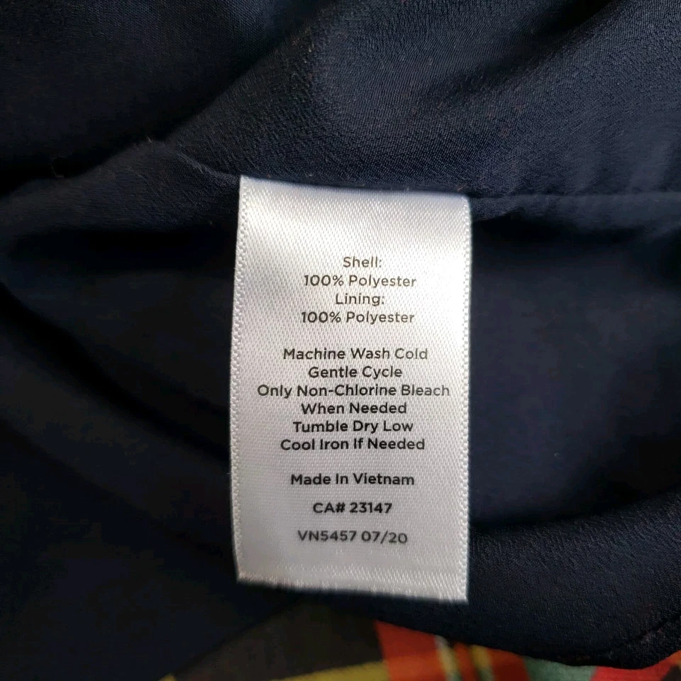 Talbots Size Large Feminine Smock Top Chiffon Red Plaid Holiday Festive - Image 4 of 4