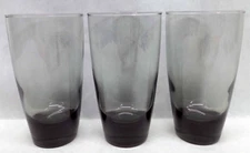 Set of 3 Libbey Classic Smoke Gray Glass 6" Tumblers