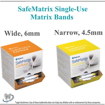 Dental Pro-Matrix Bands Pro-Matrix Curve   Narrow, 4.5 mm, 50/Box, Yellow, 19001
