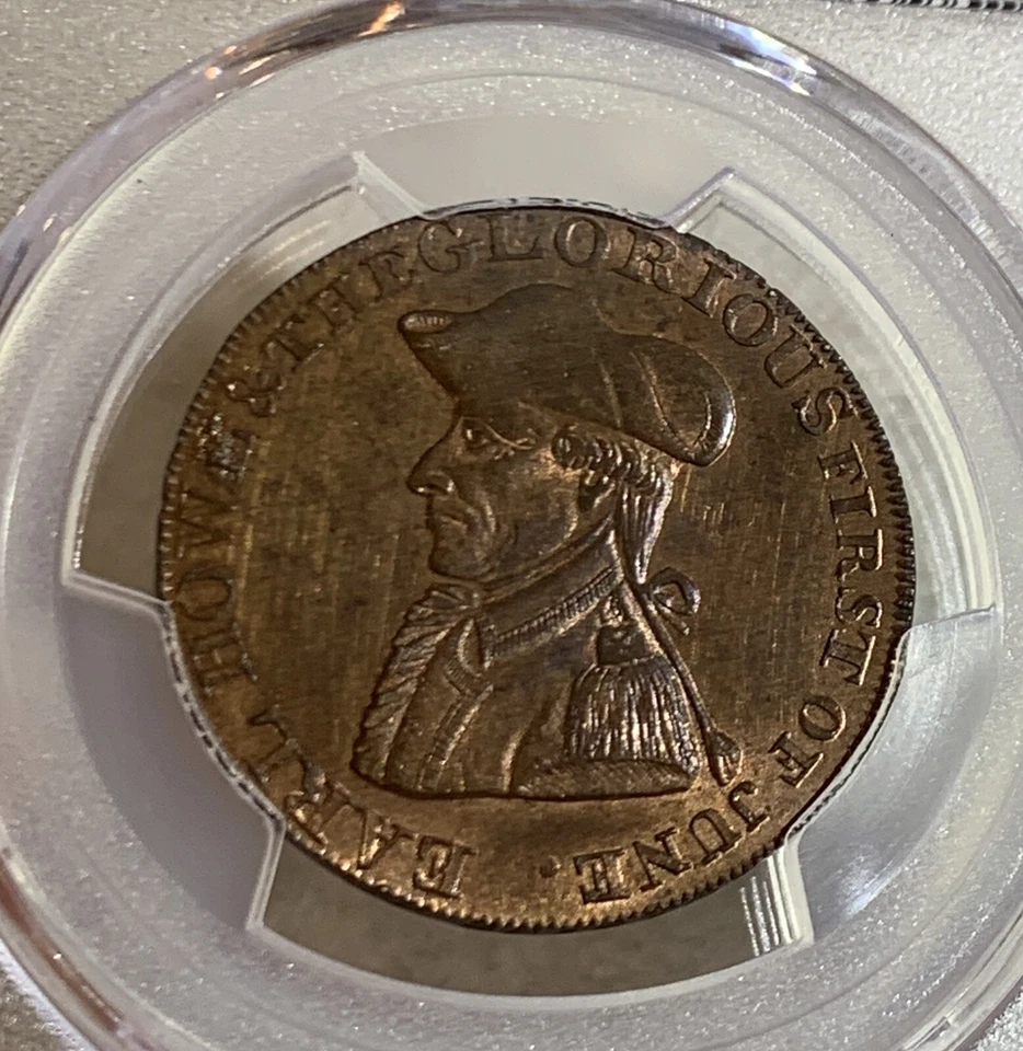 1794 BRITAIN UK TOKEN 1/2 PENNY DH-13 HAMPSHIRE EMSWORTH PCGS UNC - Image 2 of 3
