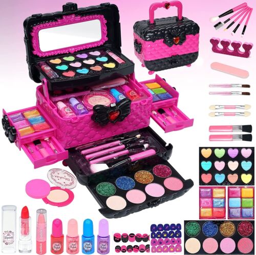 Juego de maquillaje real para niñas, lavables, kit de maquillaje para niñas  | eBay
