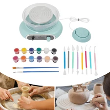 Electric Pottery Wheel Machine Set Mini Clay Making Tool Kit For Children School