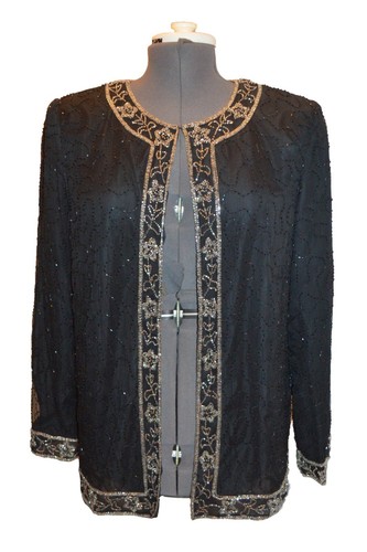 Silver Beaded Silk Party 