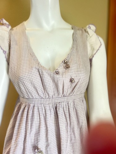 Antique Edwardian Dress Domestic Day Dress Soft Lilac Gingham check Reworked - Picture 7 of 10