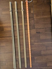 1 Vintage Newspaper Holding Gripper Stick Library Reading Wood Dowel Rod (C)