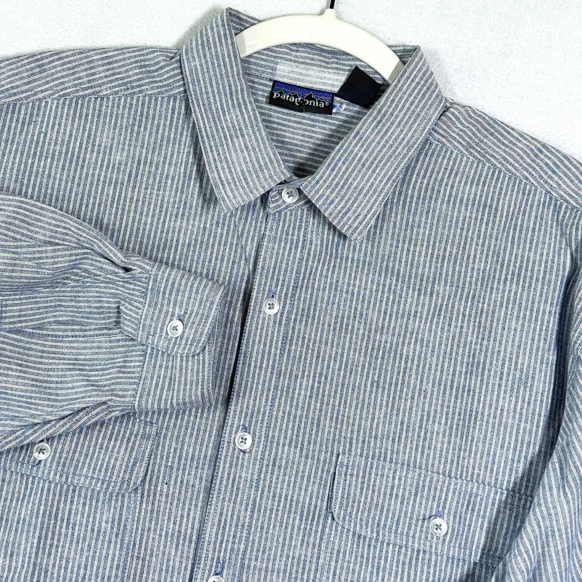 L.L.Bean ブランケット Patagonia Long Sleeve Striped Casual Button-Down Shirts for Men