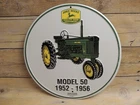 John Deere Model 50 Tractor Round Metal Tin Sign Reproduction 12" Vintage 1990's