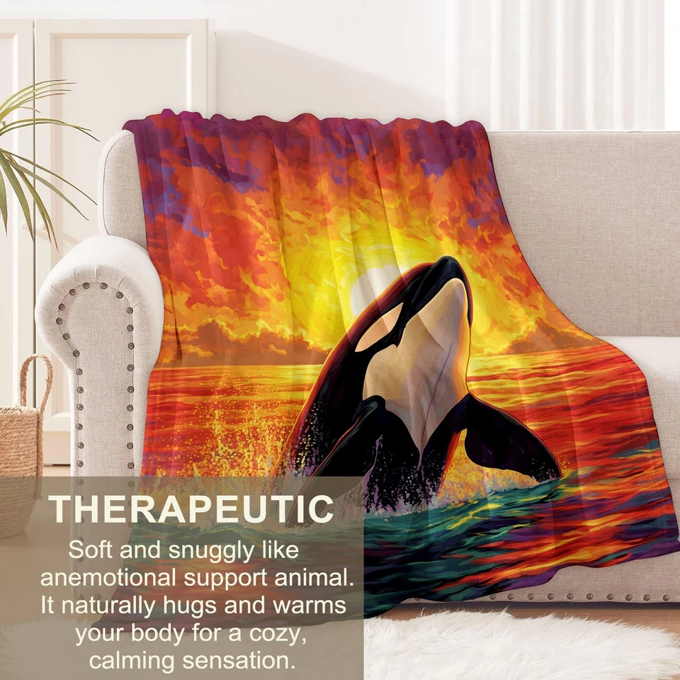 Orca Blanket for Women Adults, Flannel Orca Blankets Gifts, Orca Throw Blanke... - Image 3 of 4