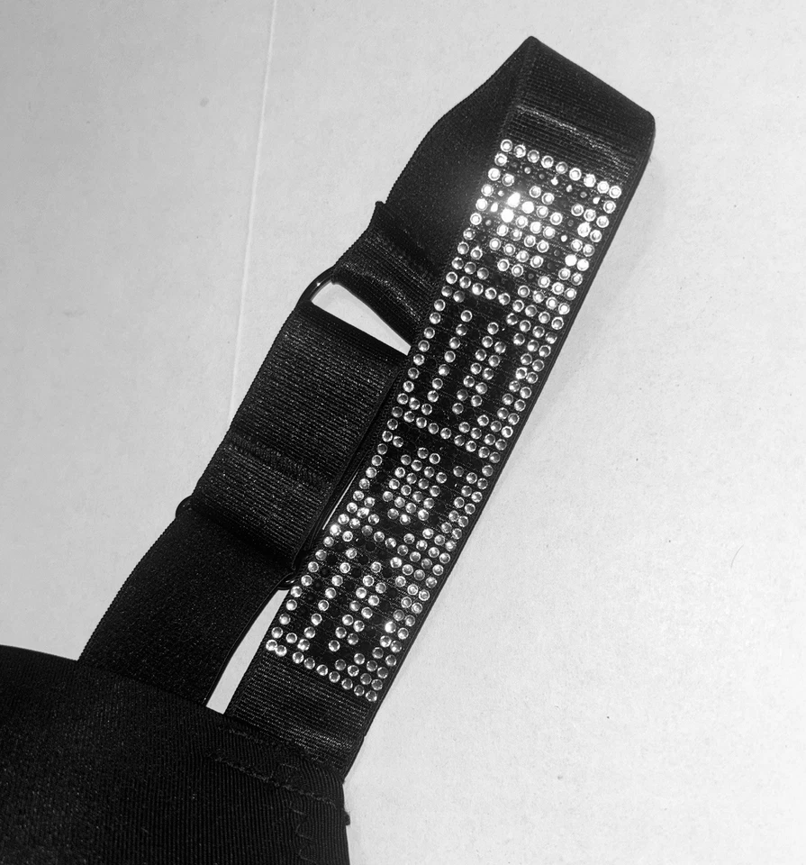 BEBE Push Bra 带 bebe 闪耀水钻设计表带 34B,34C,36B,36C,38C,黑色 — 第 2/4 张图片