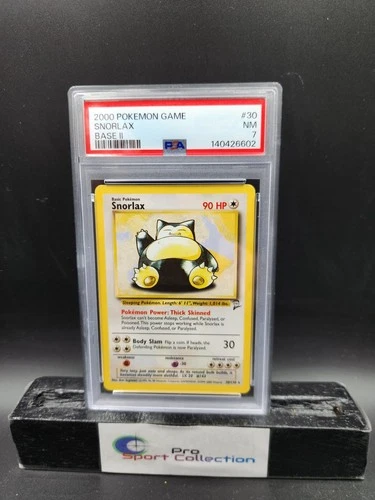 2000 POKEMON GAME SNORLAX #30 BASE SET 2 NON-HOLO PSA 7
