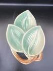 McCoy USA Pottery Rustic 3 Part Divided Leaf Tray Dish