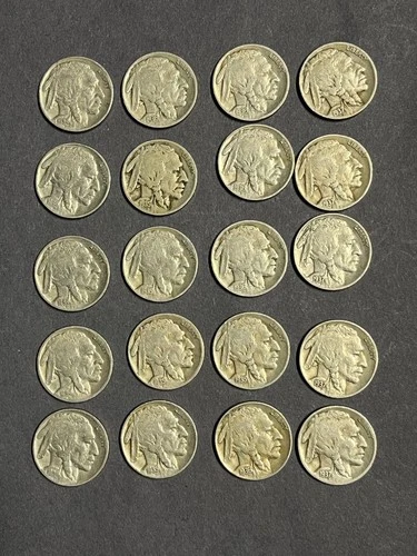 U.S. 20 Buffalo Nickels 1934 1935 1936 1937 Lot BN1