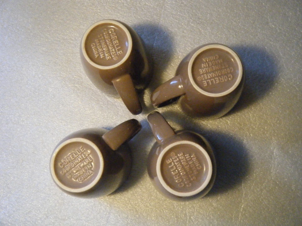 Juego de 4 tazas de café marrón chocolate gres Corelle Coordinates Foto 4 de 4