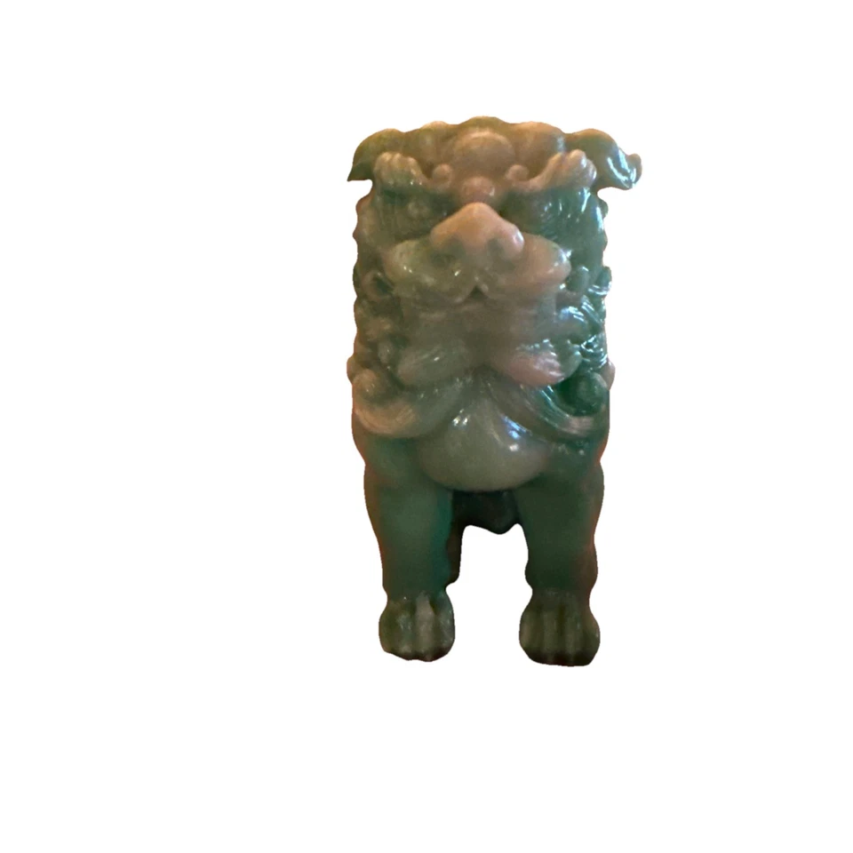  Pair of Fu Foo Dogs Feng Shui Guardian Lion Statues - Green - Image 2 of 4