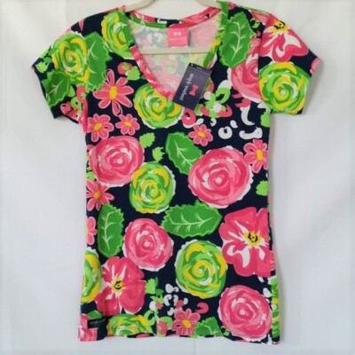 #ad #ad Simply Southern Womens Green Pink Floral T shirt V neck Garden Size Small. $7.99