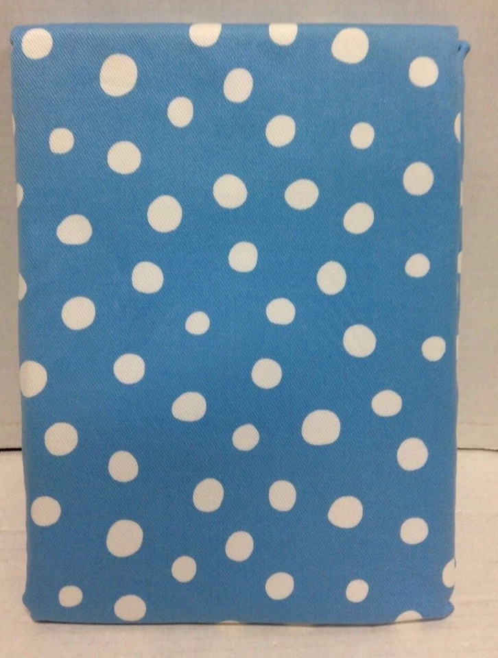 Pottery Barn Kids Polka Dot Window Curtains Drapes Panels 44x84 BLUE Pole Pocket - Image 2 of 4
