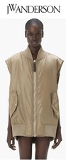 Jw Anderson Vest, Small, Sleeveless Bomber Jacket, Beige $950 Retail