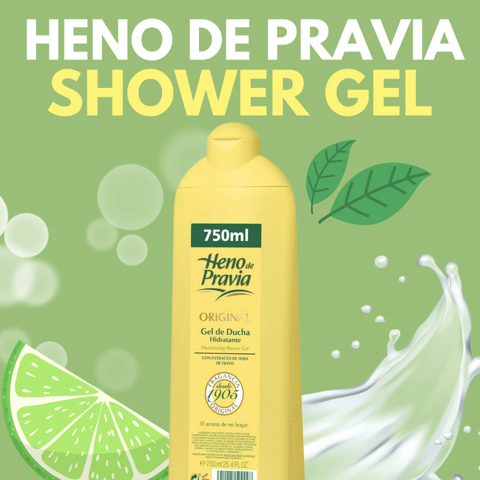 Gel de ducha original Heno de Pravia - aroma clásico, 25,4 fl oz (paquete de 2) Foto 2 de 4