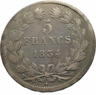 1834年フランス ルイ・フィリップ1世 5フラン大型銀貨 PCGS認証 1834年フランス ルイ・フィリップ1世 5フラン大型銀貨 PCGS認証 - メルカリ
