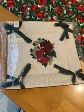 Hawaiian Folding Tray Fabric Appliqué Floral  7” X 7” Inches Inside Brand New