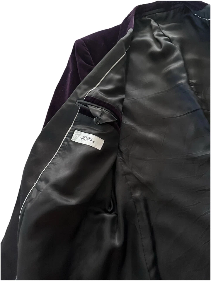 Blazer Gianni Versace Collection Hombre’s 54 Terciopelo Chaqueta de un solo botón Foto 3 de 3